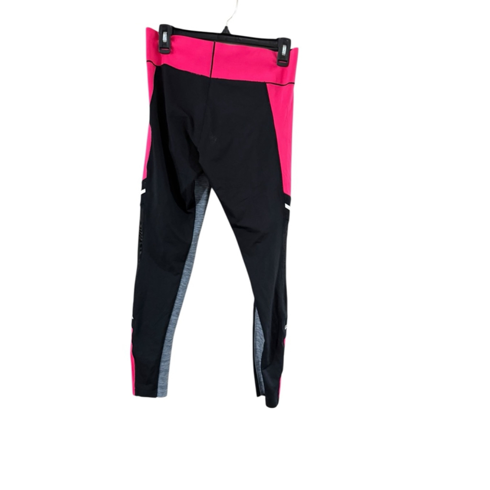 Women's PINK Black and Pink Color Block Leggings M - Picture 3 of 9